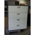 Grey / Beige 4 Drawer Lateral Filing Cabinet